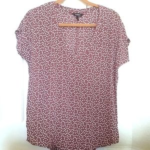 Express Short Sleeve Polka Dot Blouse